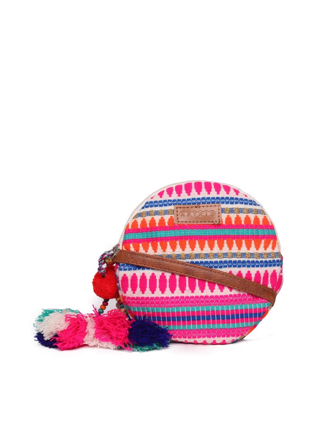 ASTRID Embroidered Textured Structured Sling Bag With
