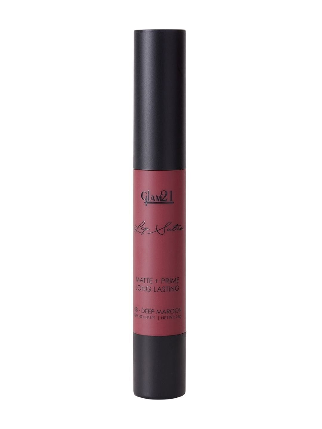 GLAM21 Lip Sutra Non-Transfer & Long Lasting Crayon Lipstick 2.8 g- Deep Maroon 08