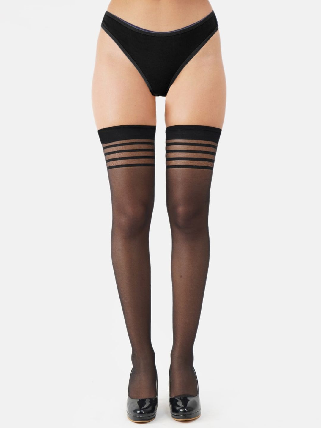N2S NEXT2SKIN Women Self Design Sheer Thigh High Stockings