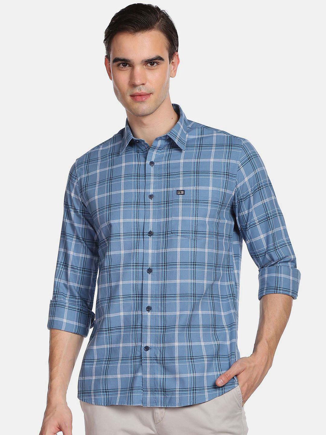 Arrow Sport Men Slim Fit Tartan Checked Casual Cotton Shirt