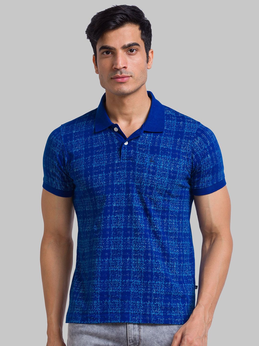 Parx Men Chcked Polo Collar T-shirt