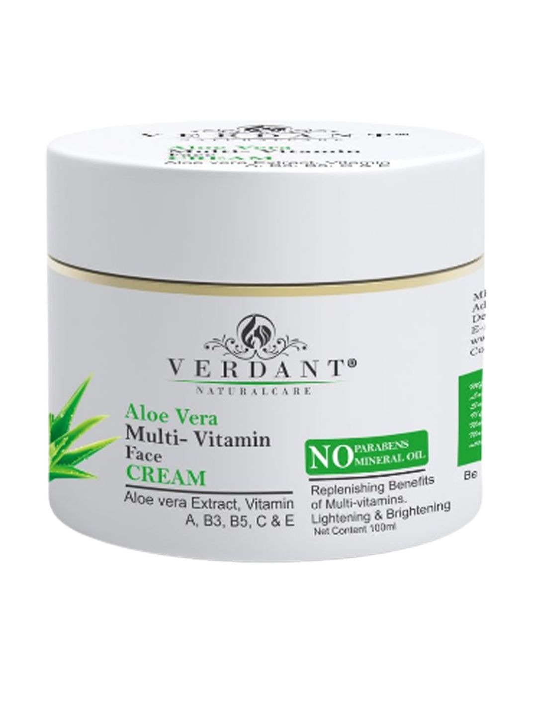 Verdant Natural Care Aloe Vera Multi-Vitamin Face Massage Cream with Vitamin A & E - 100ml