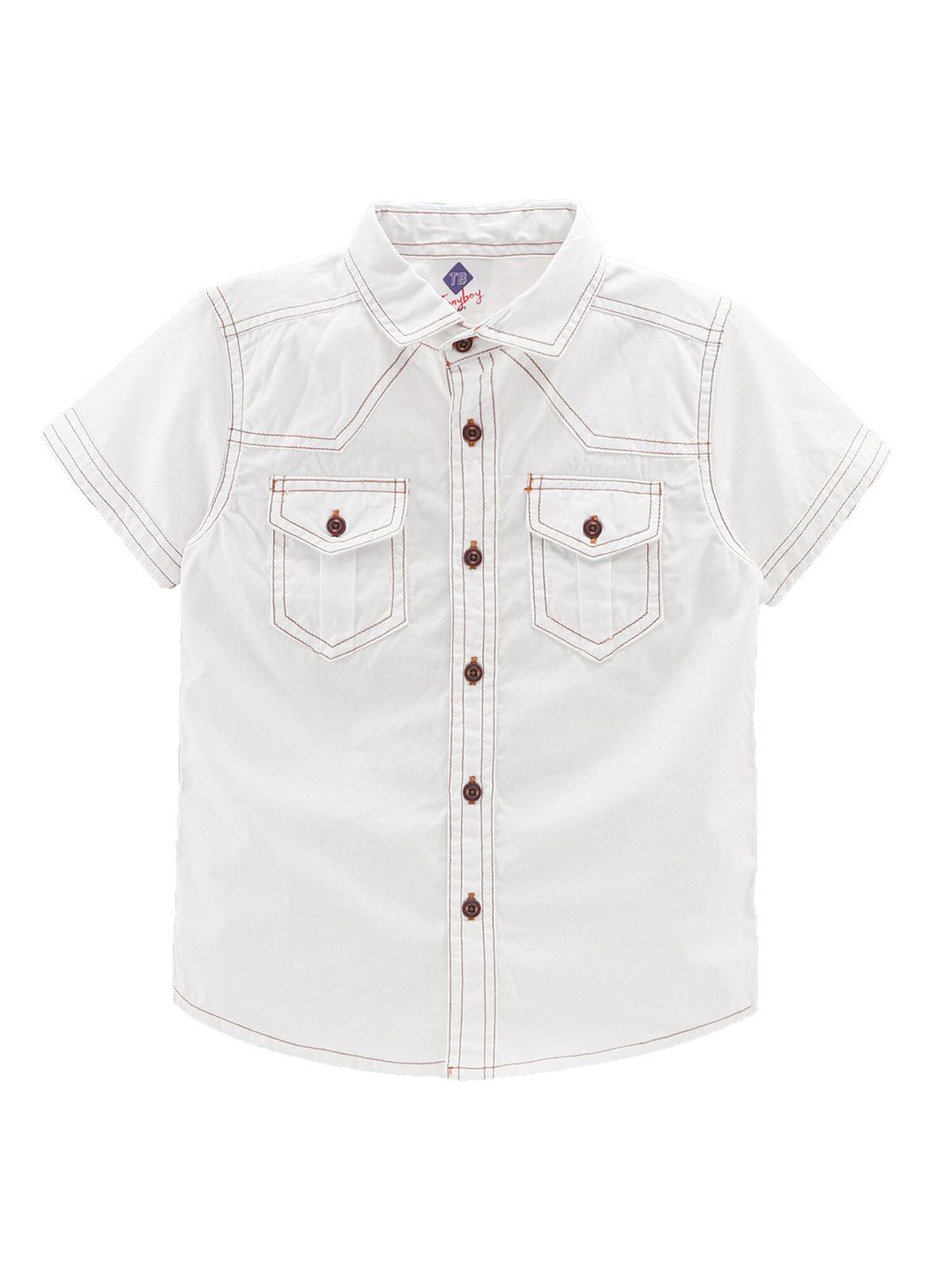 TONYBOY Boys Mandarin Collar Premium Pure Cotton Casual Shirt