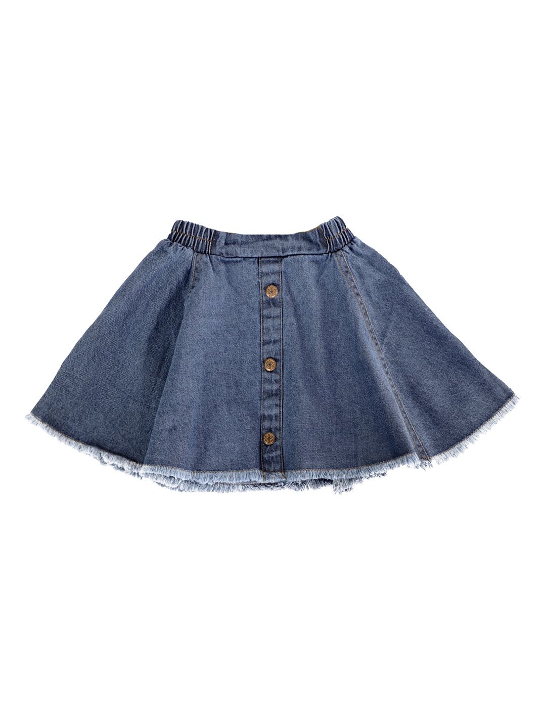AWW HUNNIE Girls Denim Flared Knee-Length Skirts