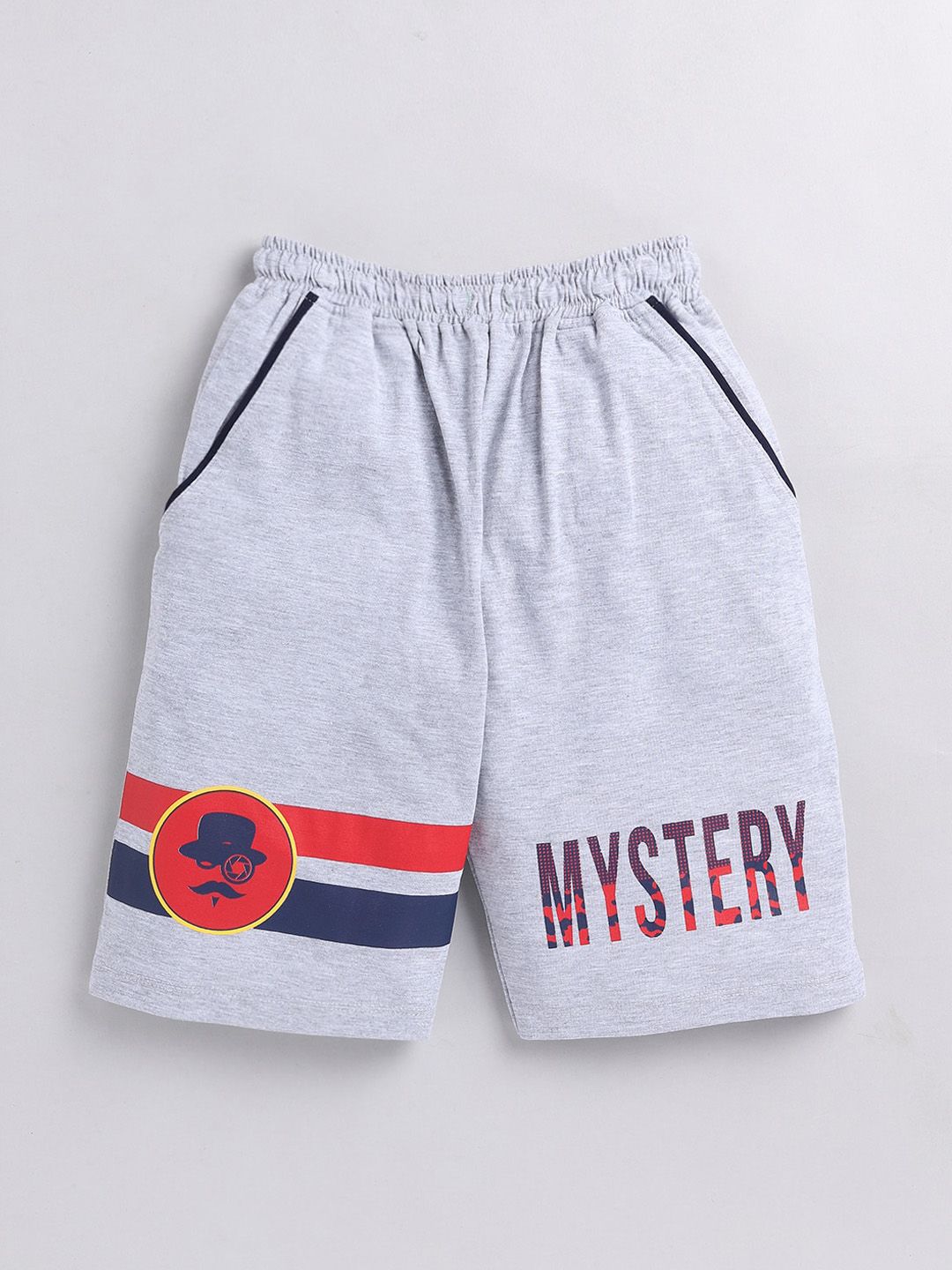 Nottie Planet Boys Typography Printed Mid Rise Pure Cotton Shorts