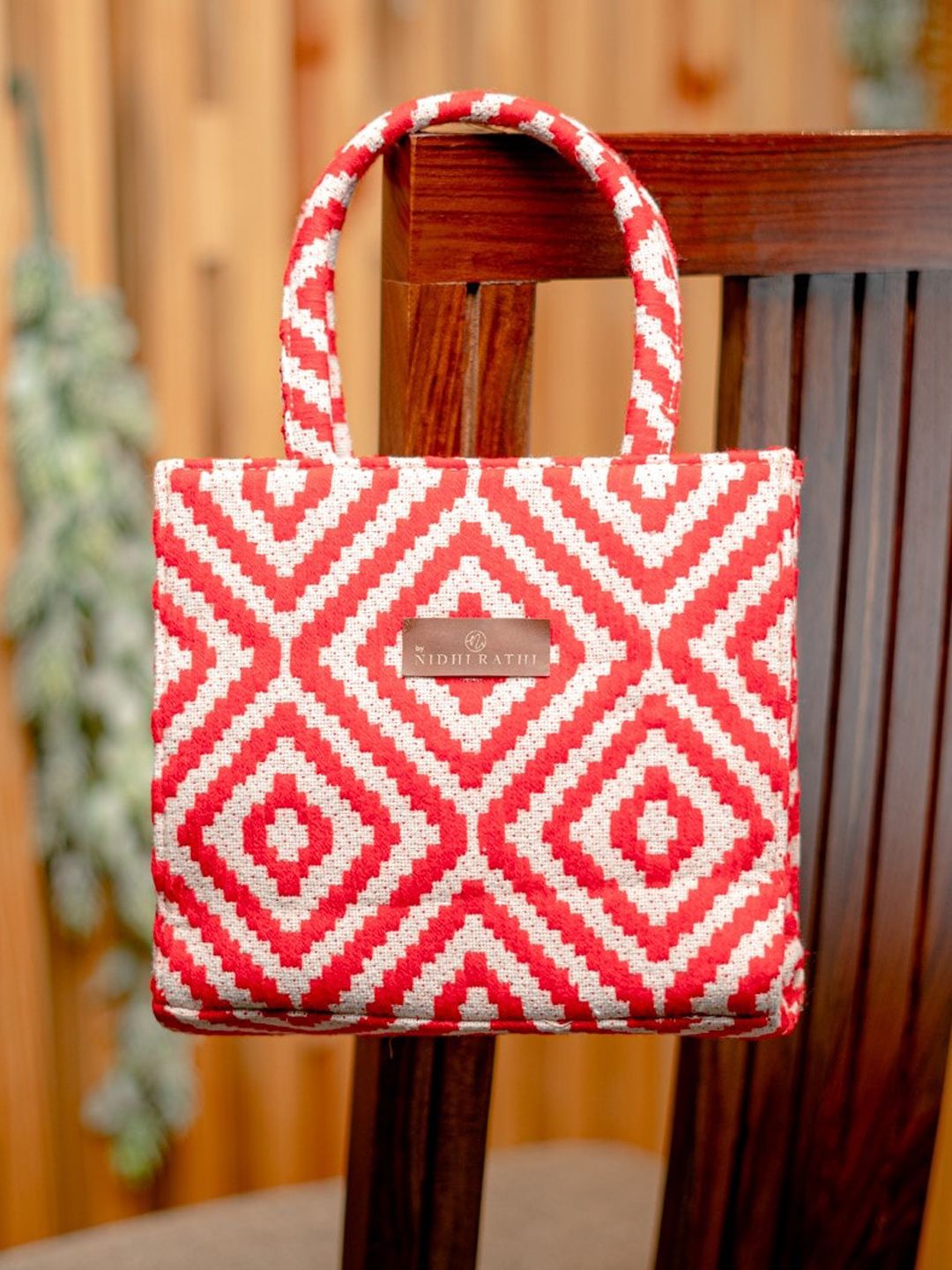 NR By Nidhi Rathi White Self Shopper Tote Bag Sling Handbag
