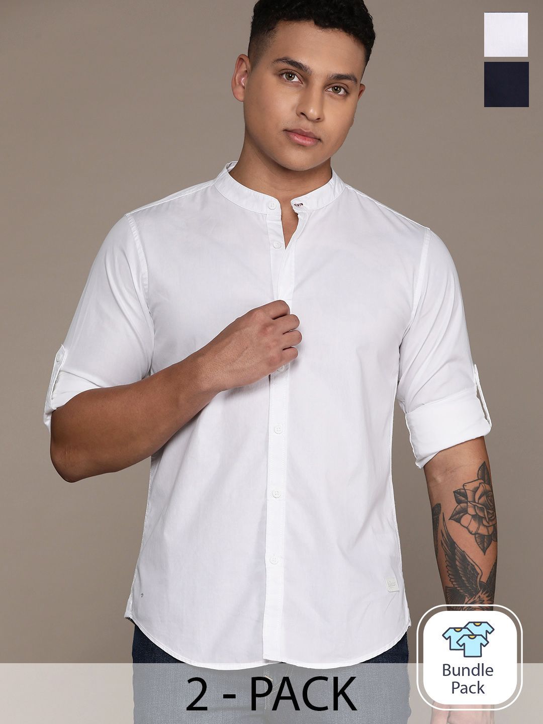 The Roadster Lifestyle Co. Pack of 2 Pure Cotton Casual Shirts