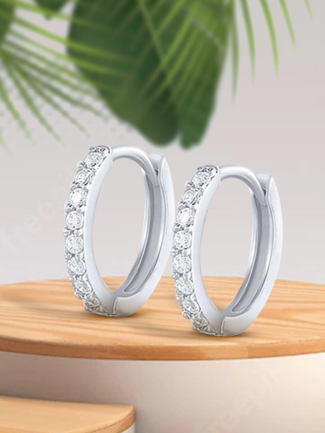 Buy Peora Silver Plated Contemporary Hoop Earrings -  - Accessories for Women