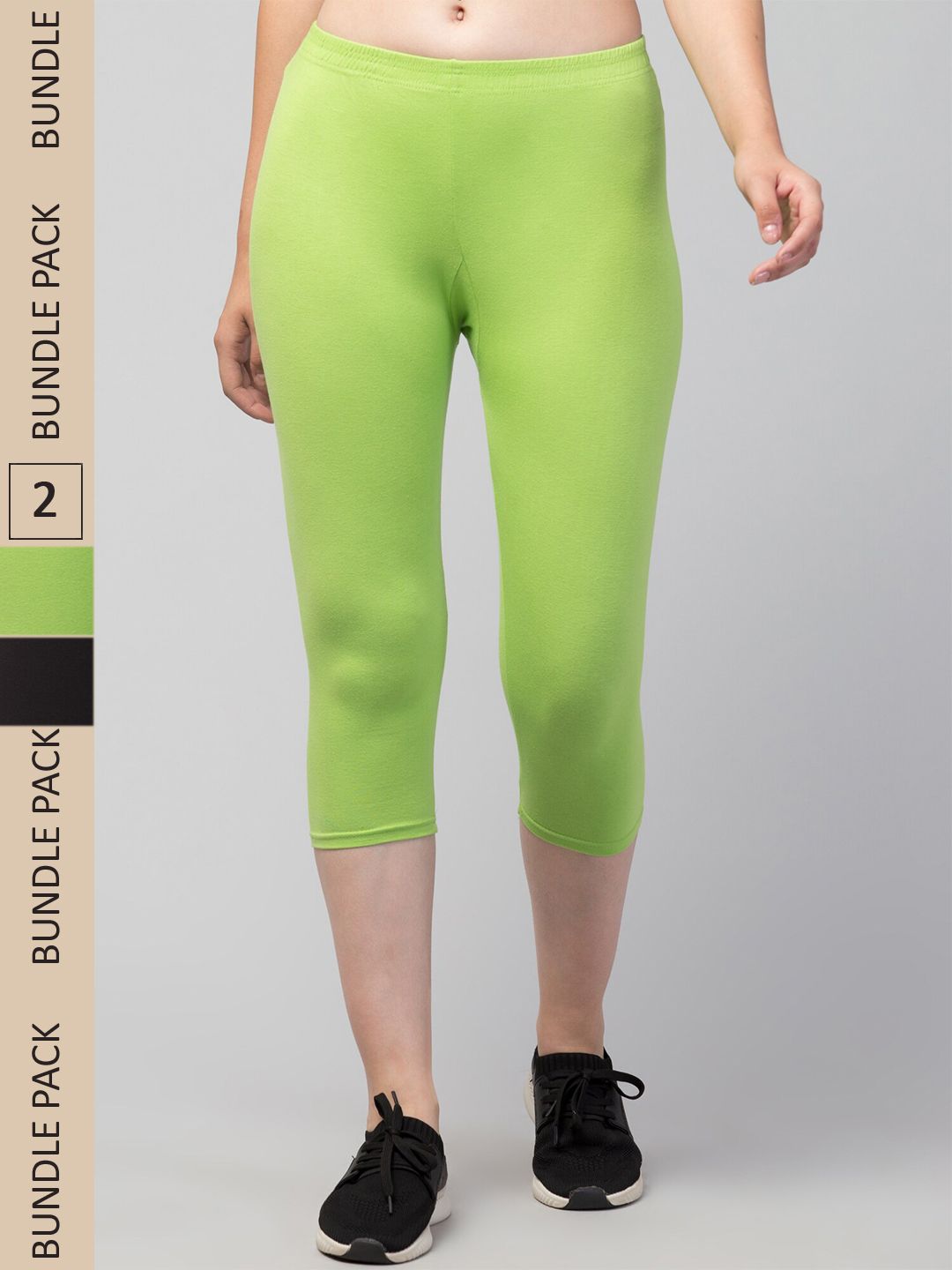 Apraa & Parma Pack Of 2 Skinny Fit Sports Capris