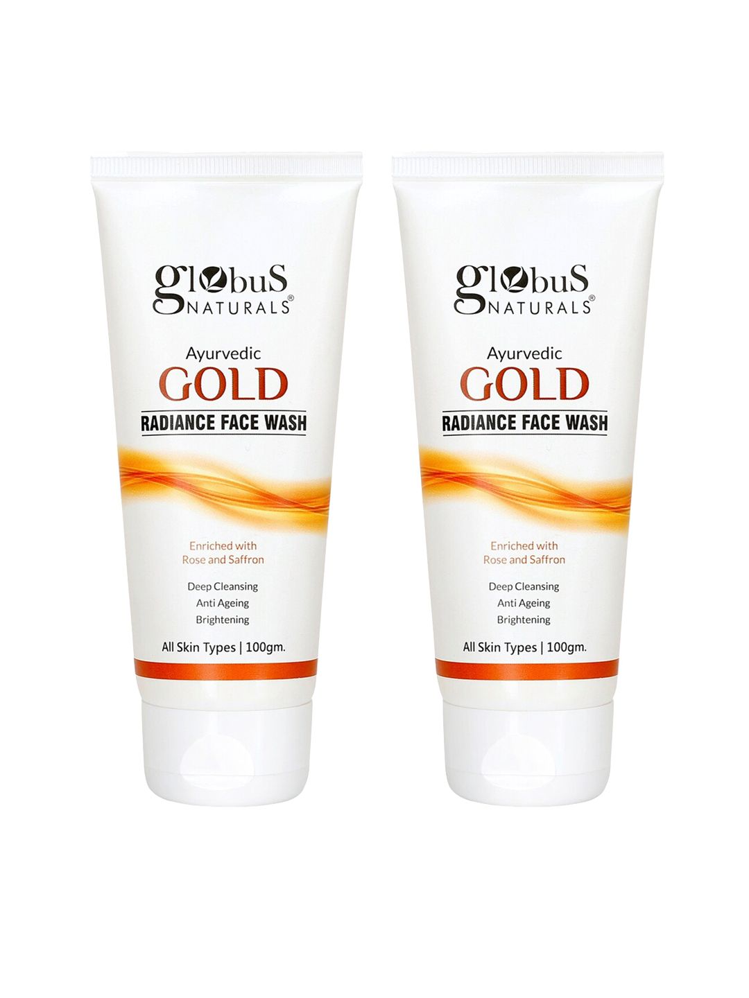 Globus naturals Ayurvedhic Set Of 2 Gold Radiance Anti Ageing & Brightening Face Wash 100 gm Each
