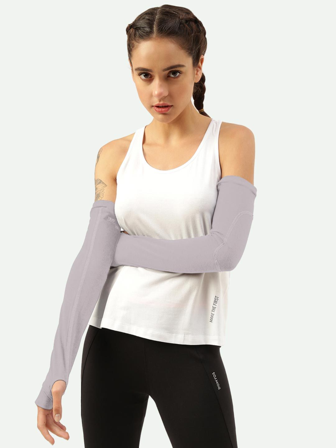 FREECULTR Women Bamboo Antibacterial Arm Sleeves With Built Glove