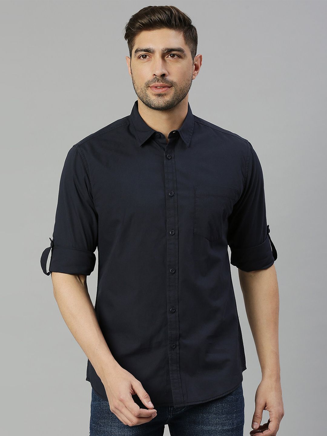 HERE&NOW Premium Slim Fit Pure Cotton Casual Shirt