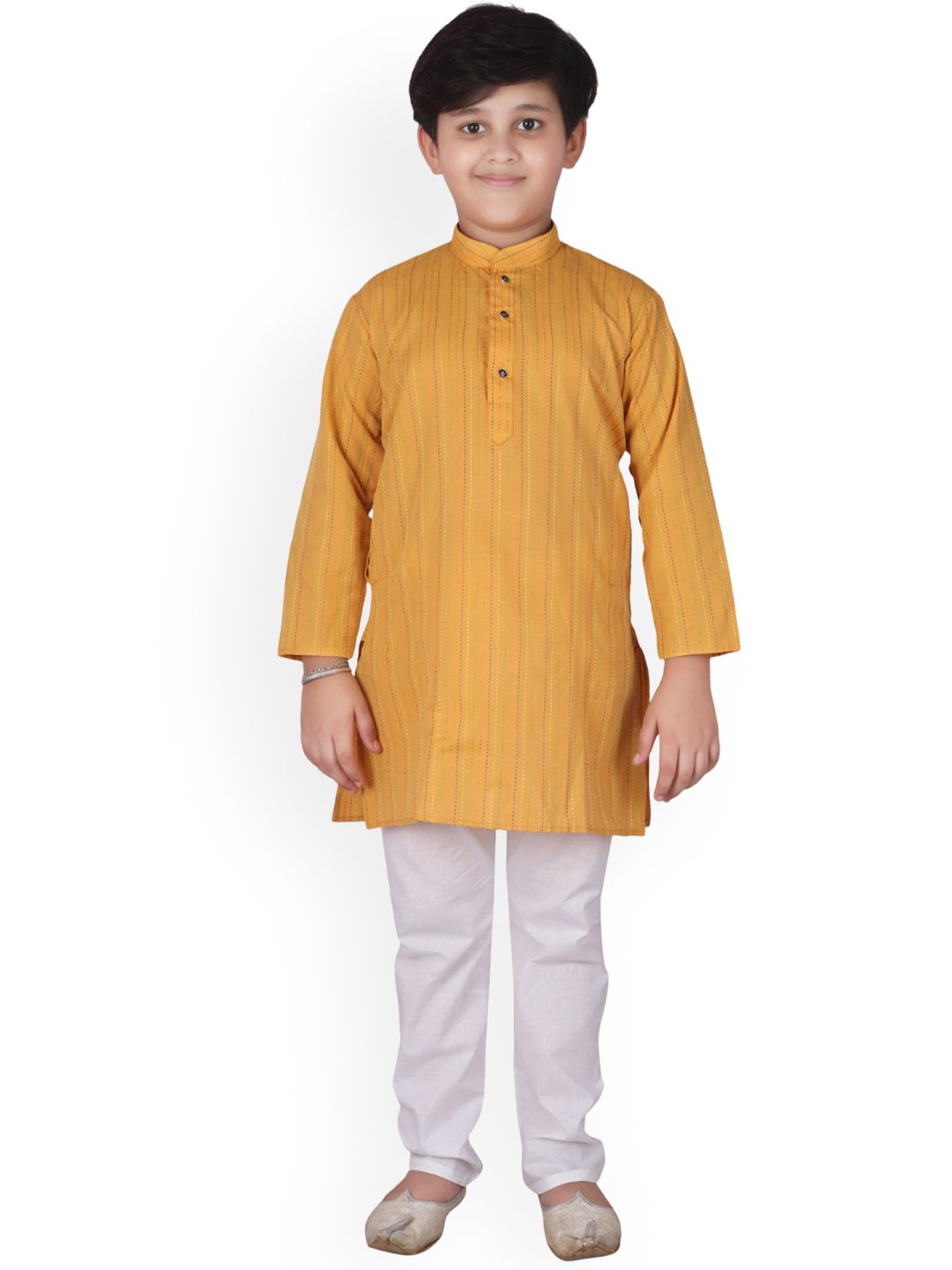 Pro-Ethic STYLE DEVELOPER Boys Striped Mandarin Collar Kurta With Pyjamas