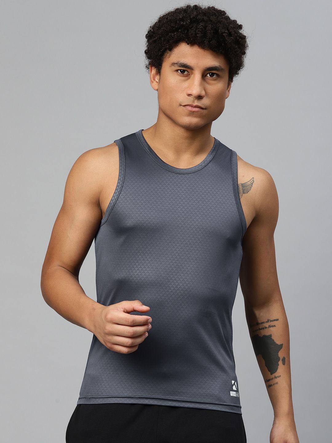 TOM BURG Men Printed Gym Vest