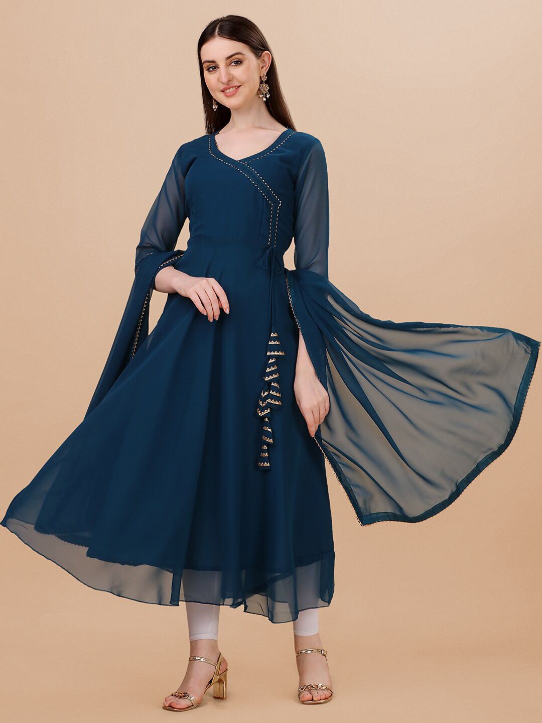 PMD Fashion Gotta Patti Georgette Anarkali Kurta