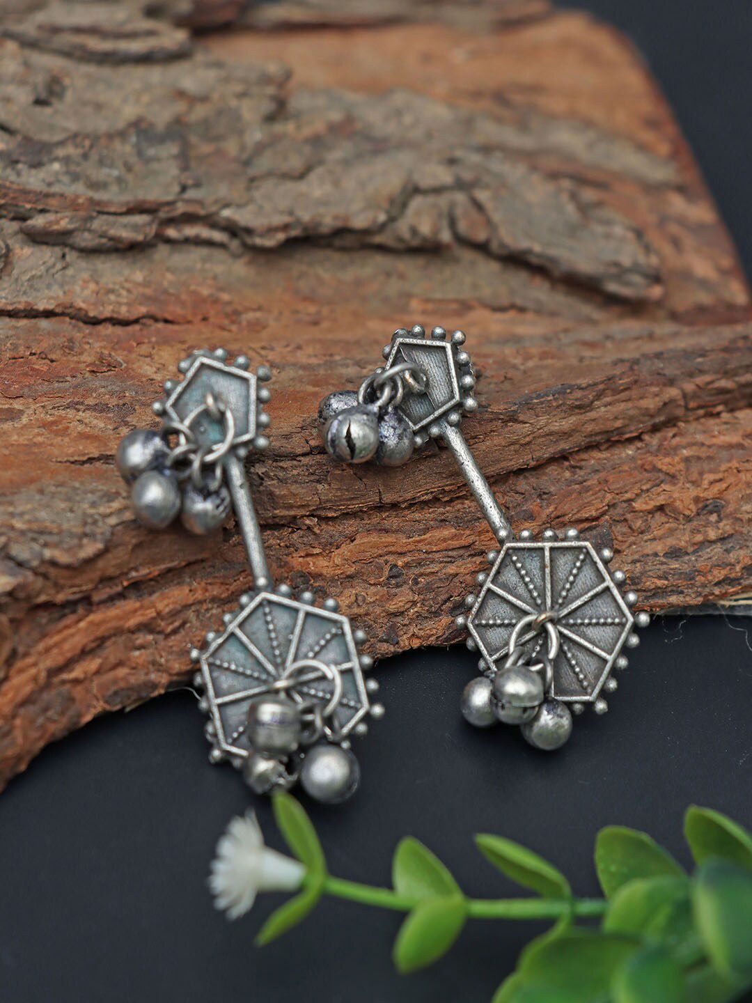 Ozanoo Silver-Plated Brass Drop Earrings