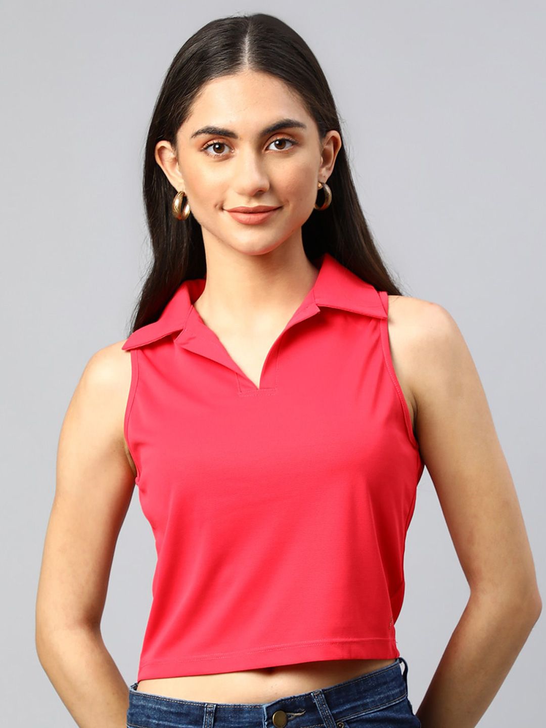 Xpose Sleeveless Regular Crop Top