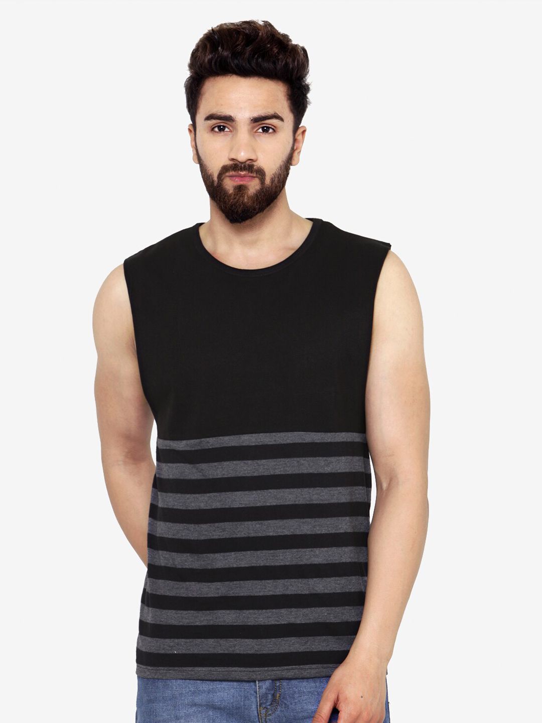 Hypernation Striped Cotton Slim Fit T-shirt