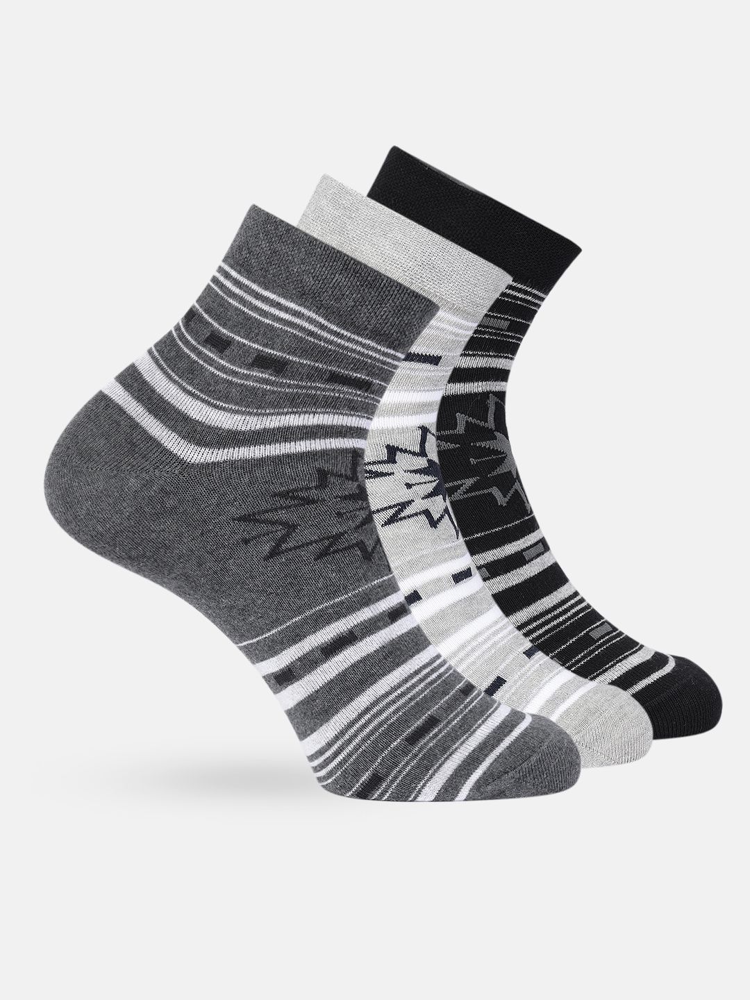 Mast & Harbour Men Set of 3 Striped Above Ankle Length Socks