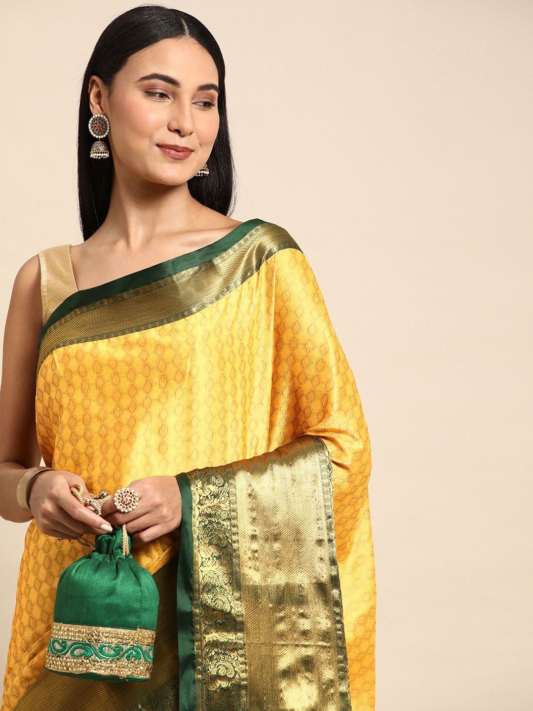 Mitera Ethnic Motifs Zari Silk Cotton Banarasi Saree