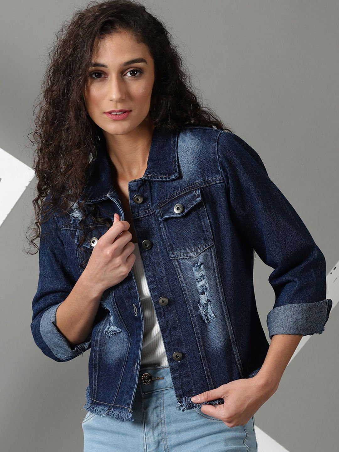 SHOWOFFFF Washed Denim Jacket