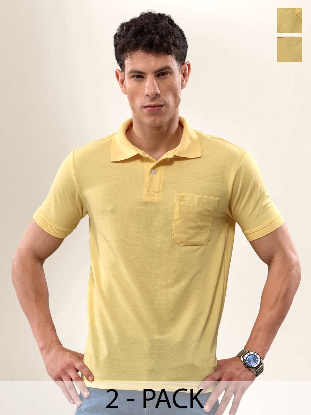 LUX NITRO Pack of 2 Polo Collar Anti Odour T-shirt
