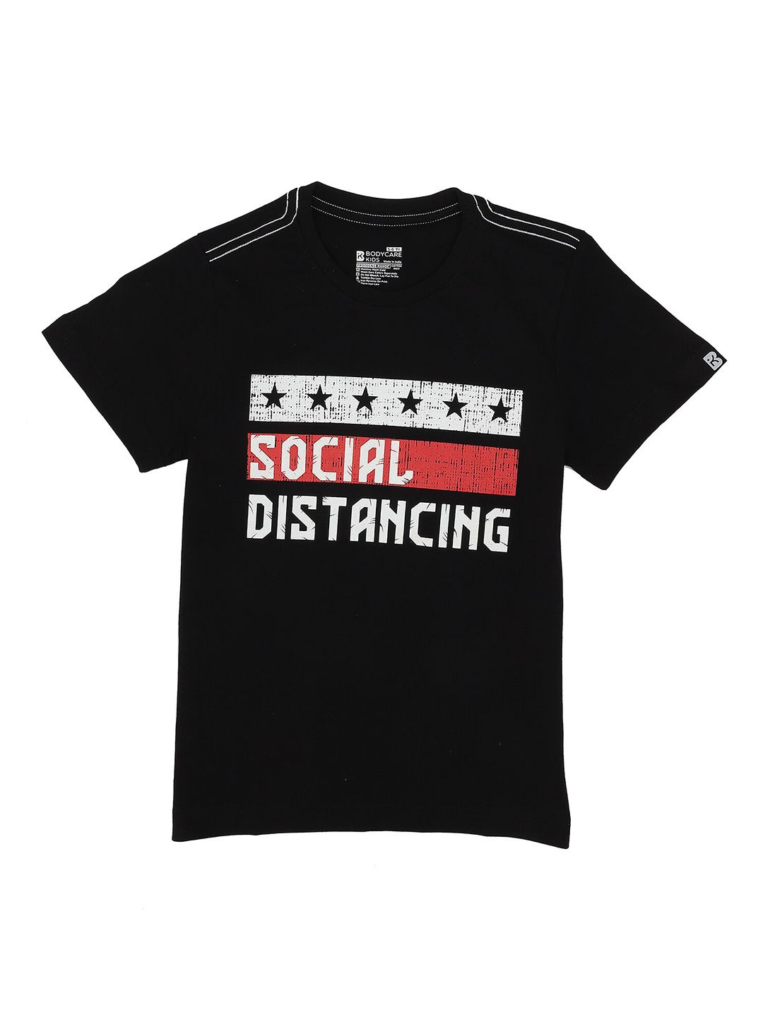 Bodycare Kids Boys Typography Printed Round Neck Short Sleeves Cotton T-shirt