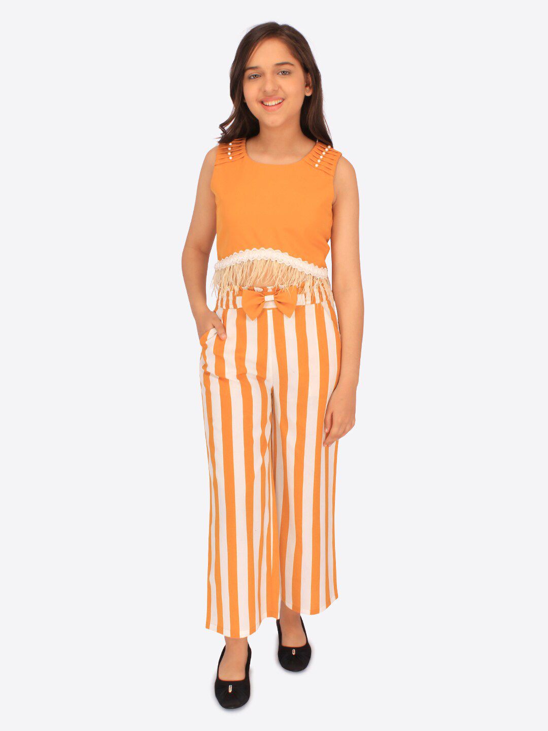 CUTECUMBER Girls Printed Top with Trousers