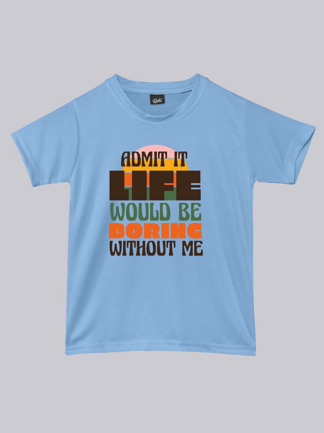 RISH Boys Typography Printed Round Neck Short Sleeves Loose T-shirt