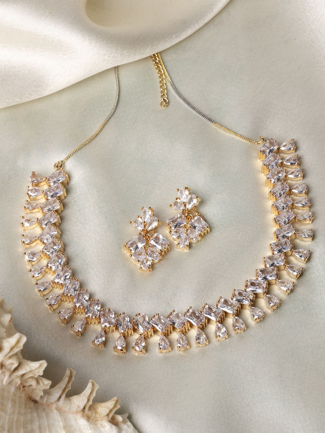 Buy ZENEME Gold Plated AD Studded Jewellery Set -  - Accessories for Women