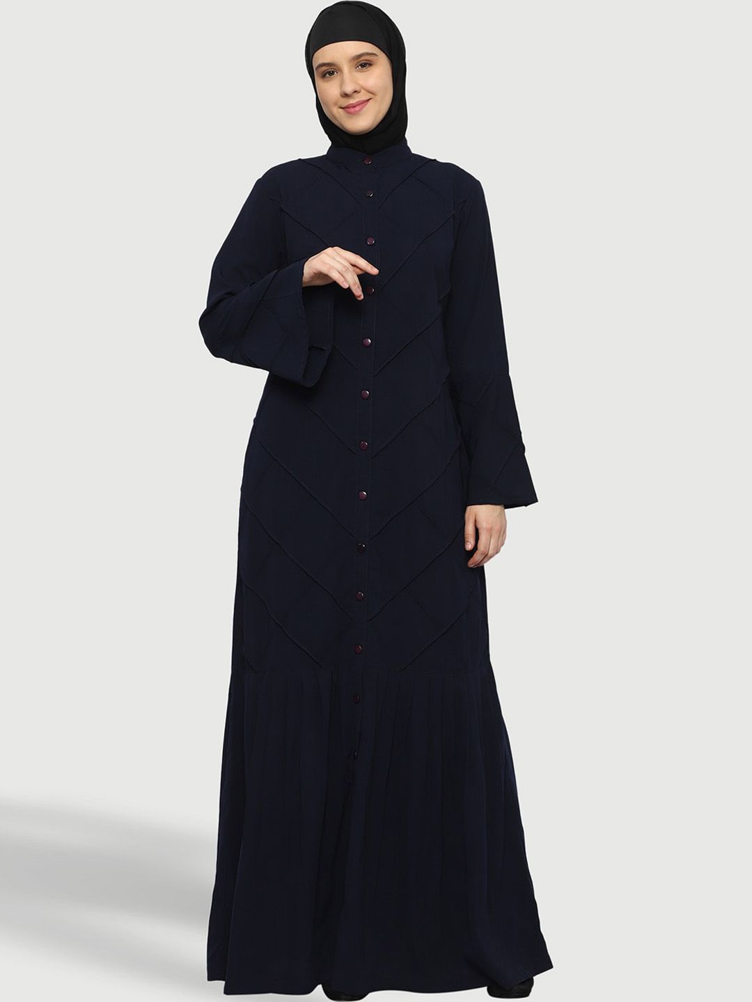MOMIN LIBAS Mandarin Collar Long Sleeves Abaya Burqas