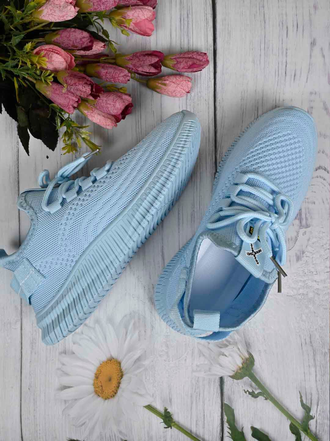 Jove Women Woven Design Comfort Insole Mesh Basics Sneakers
