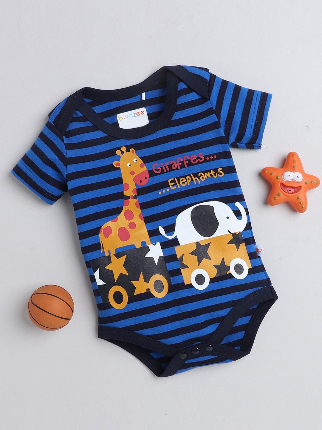 BUMZEE Infant Boys Printed Pure Cotton Half Sleeves Bodysuit
