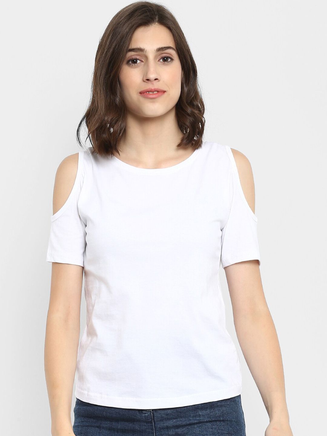 appulse Cold-Shoulder Sleeves Cotton Top
