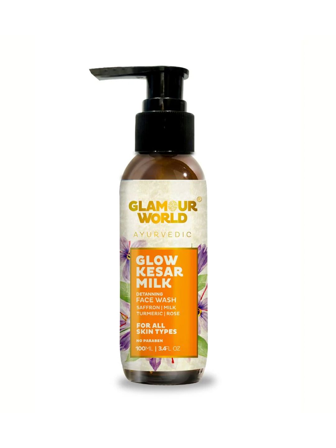 Glamour World Ayurvedic Glow Kesar Milk Face Wash with Neem - 100 ml
