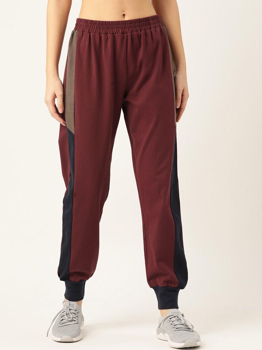 Laabha Women Mid-Rise Colourblocked Training & Gym Joggers