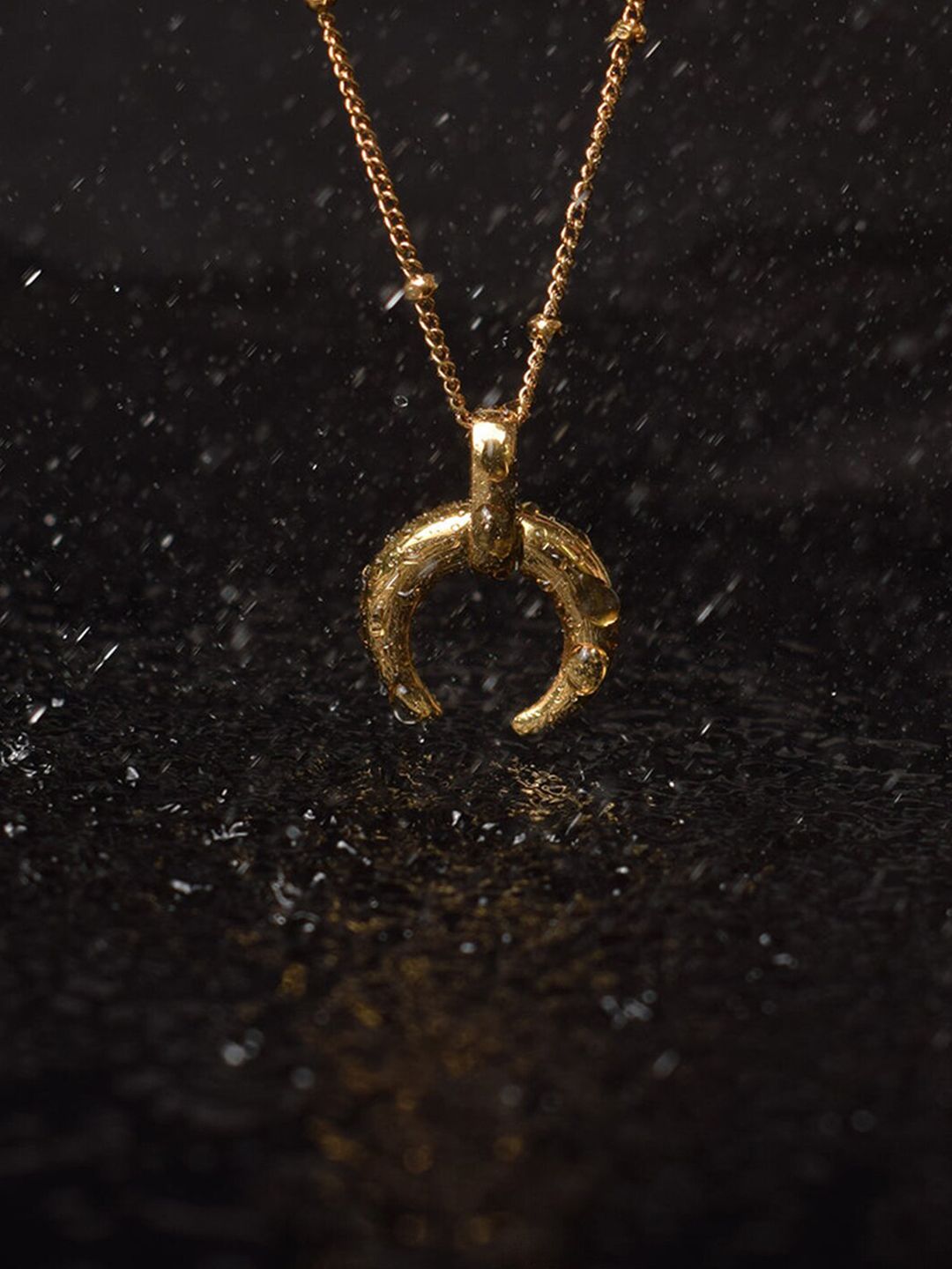 PALMONAS Tiny Horn 18k Gold Plated Gold-Toned Necklace