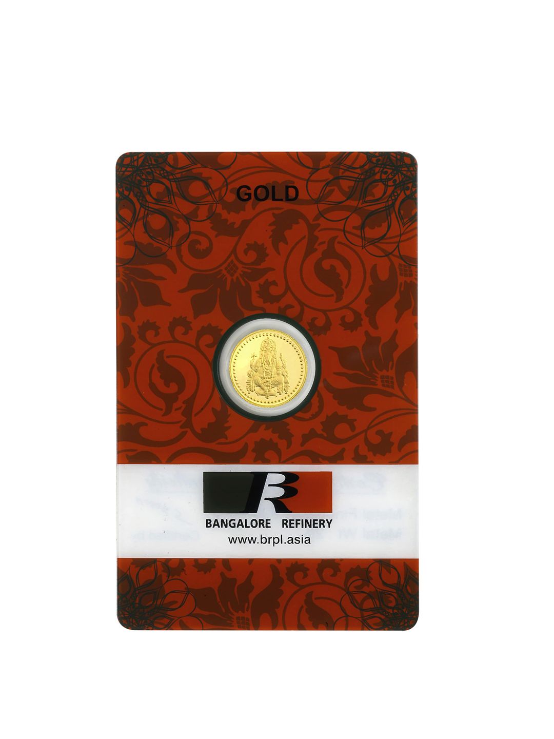 BANGALORE REFINERY 24KT 999 Purity Lord Ganesh Gold Coin-1 g