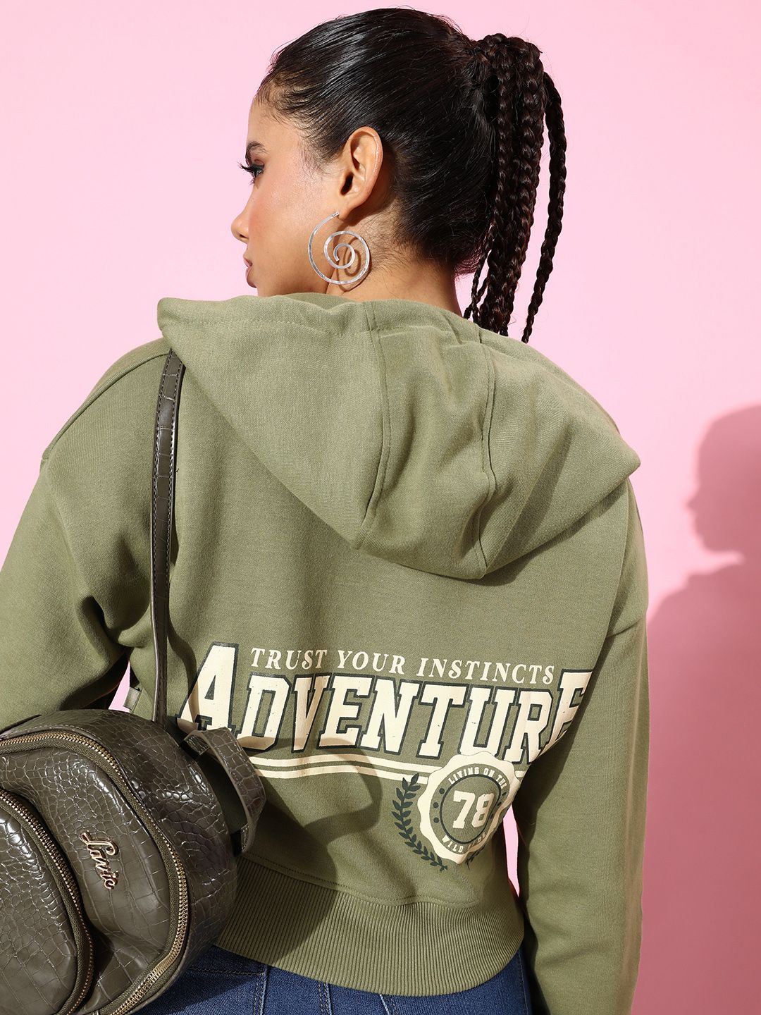 The Roadster Lifestyle Co. Women Printed Hooded Sweatshirt
