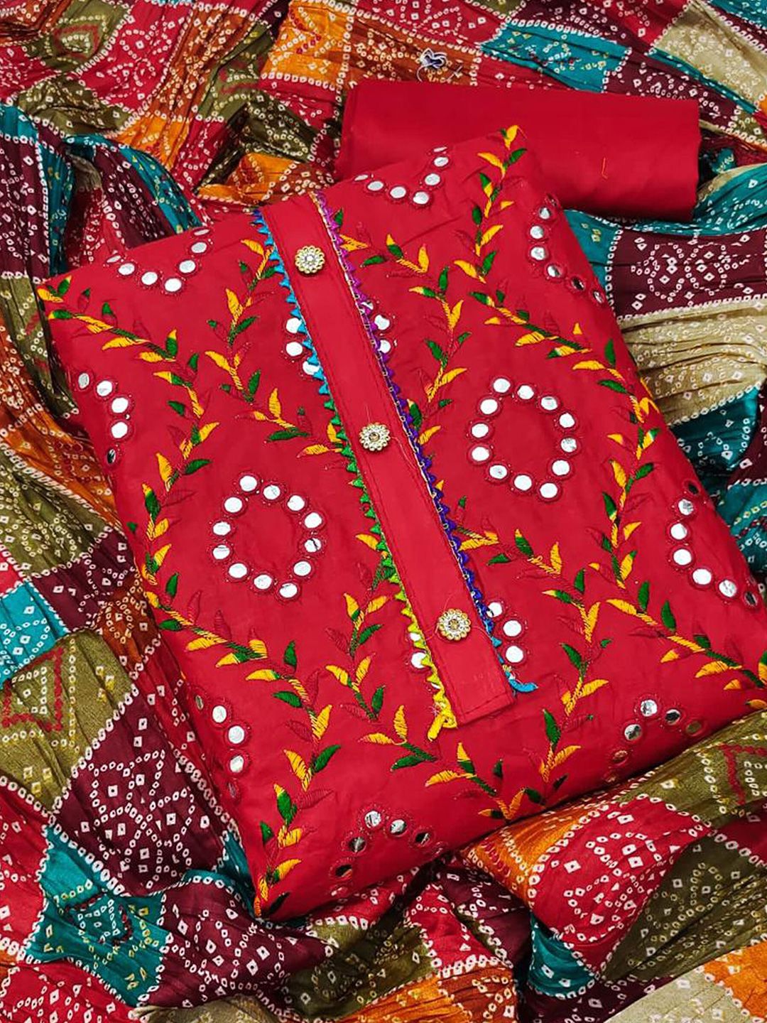 KALINI Embroidered Unstitched Dress Material