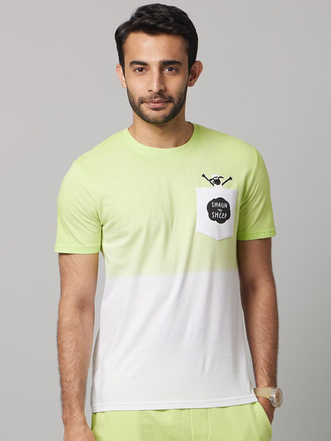 Celio Shaun the Sheep Round neck Cotton T-shirt