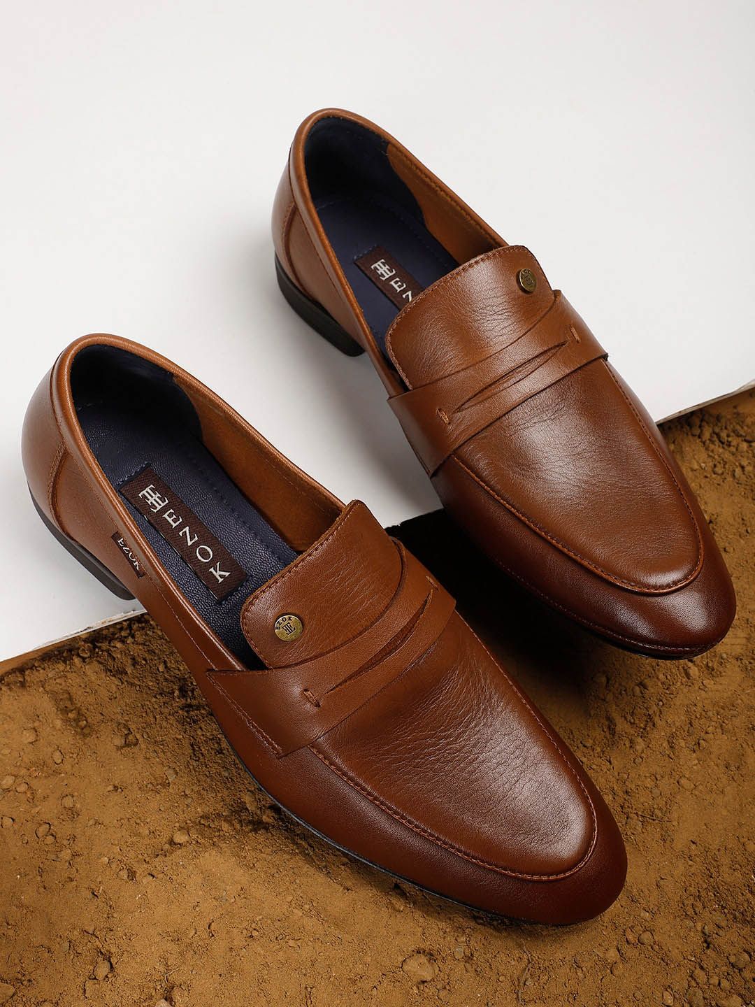 EZOK Men Leather Formal Loafers