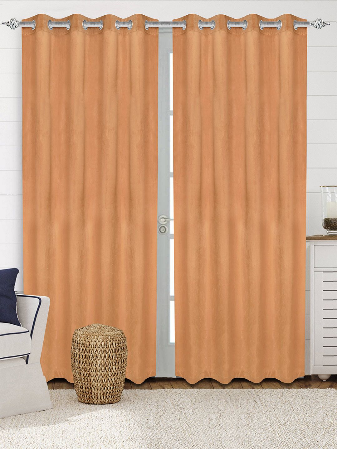 Buy Saral Home LA CRME Set Of 2 Rust Long Door Curtains -  - Home for Unisex