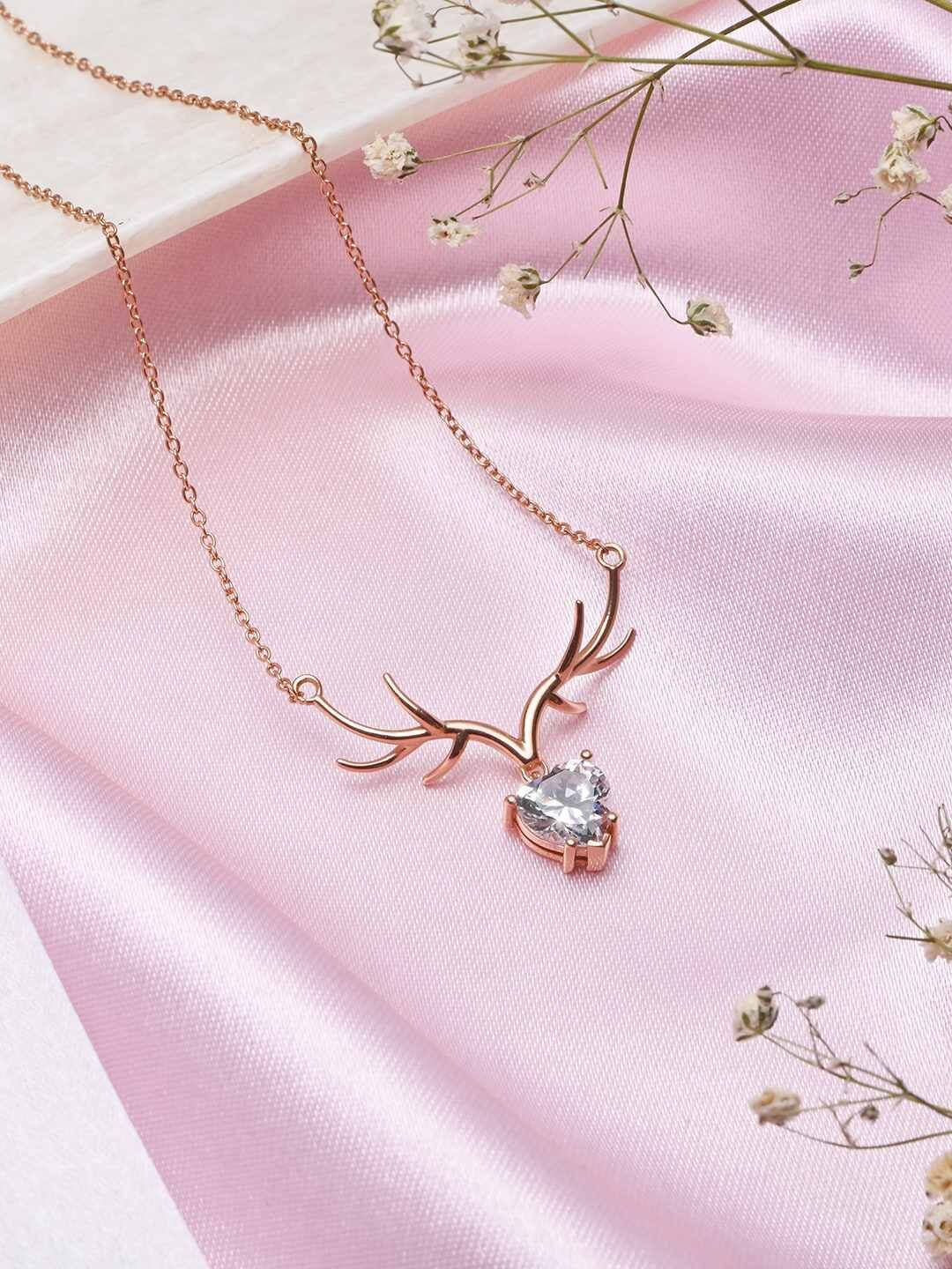 Buy Zavya Rose Gold Sterling Silver Rose Gold Plated Necklace -  - Accessories for Women