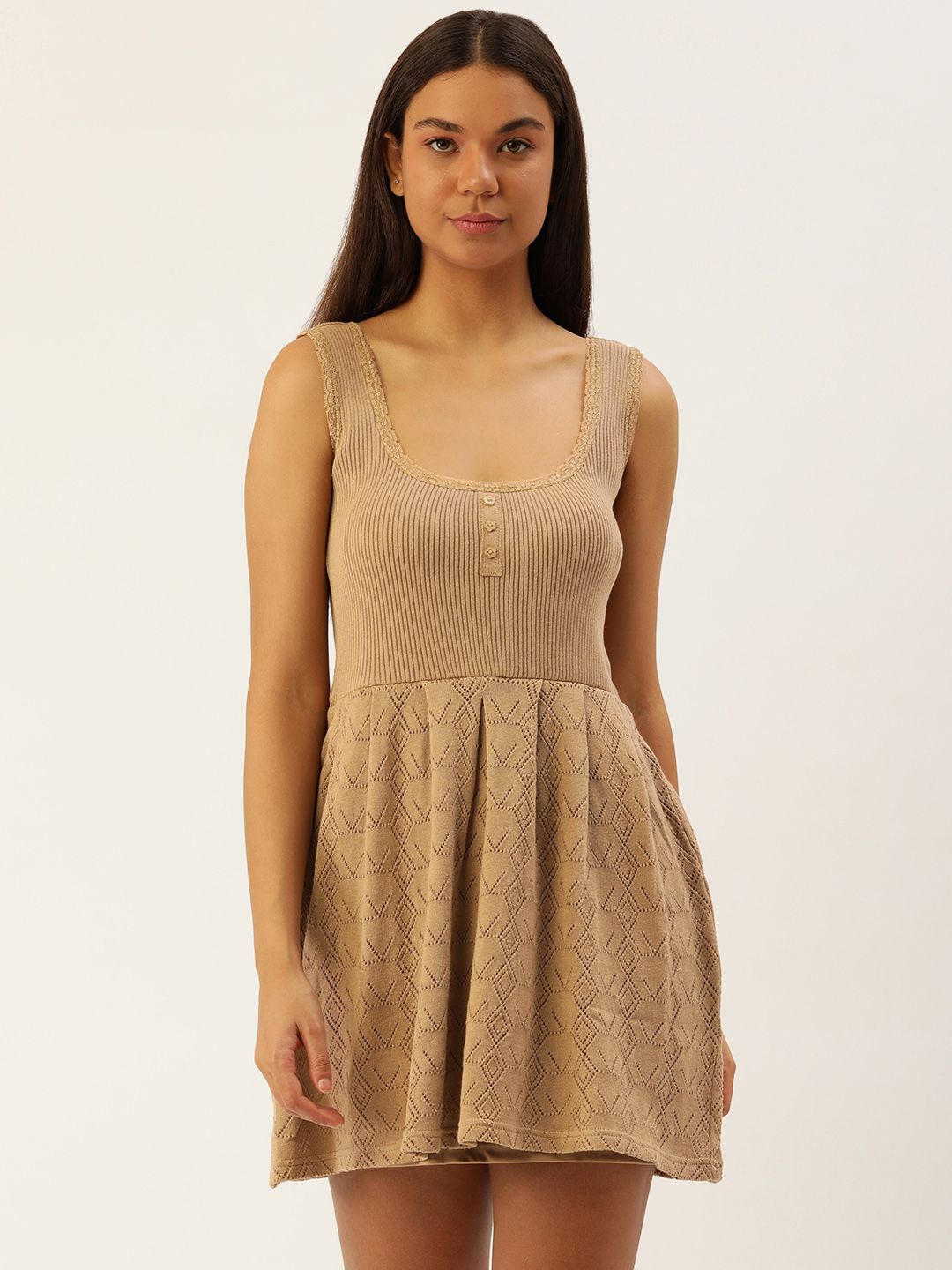 green emerald velvet dress Fit & Flare Cami Mini Dress in Coral-swatch