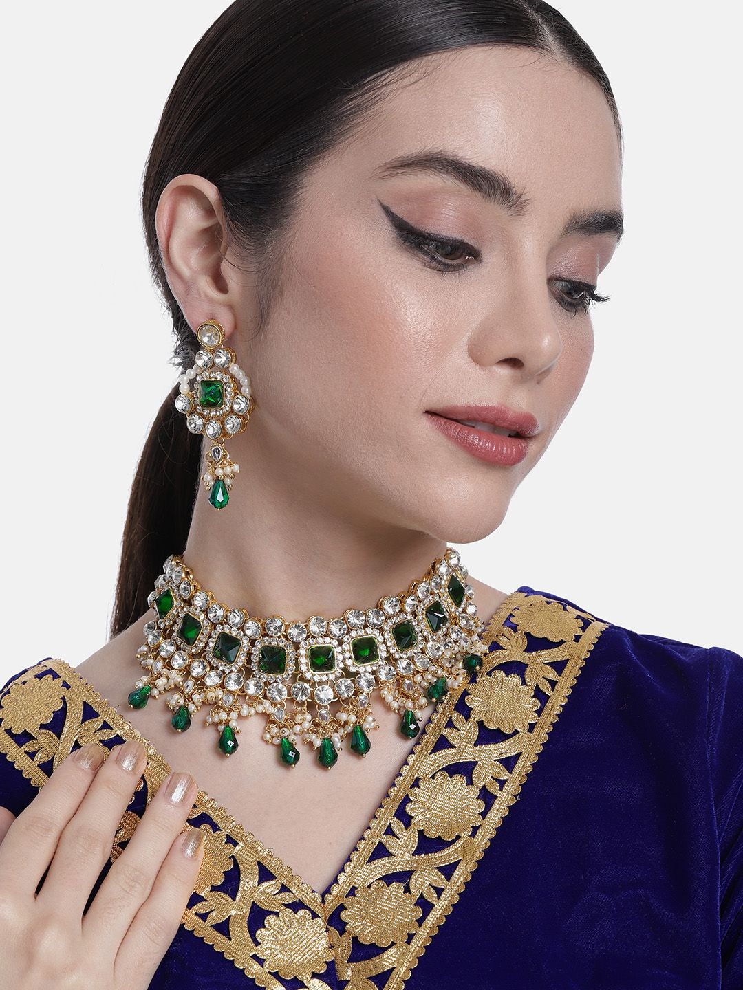 Buy Peora Gold Plated Kundan Studded Jewellery Set -  - Accessories for Women