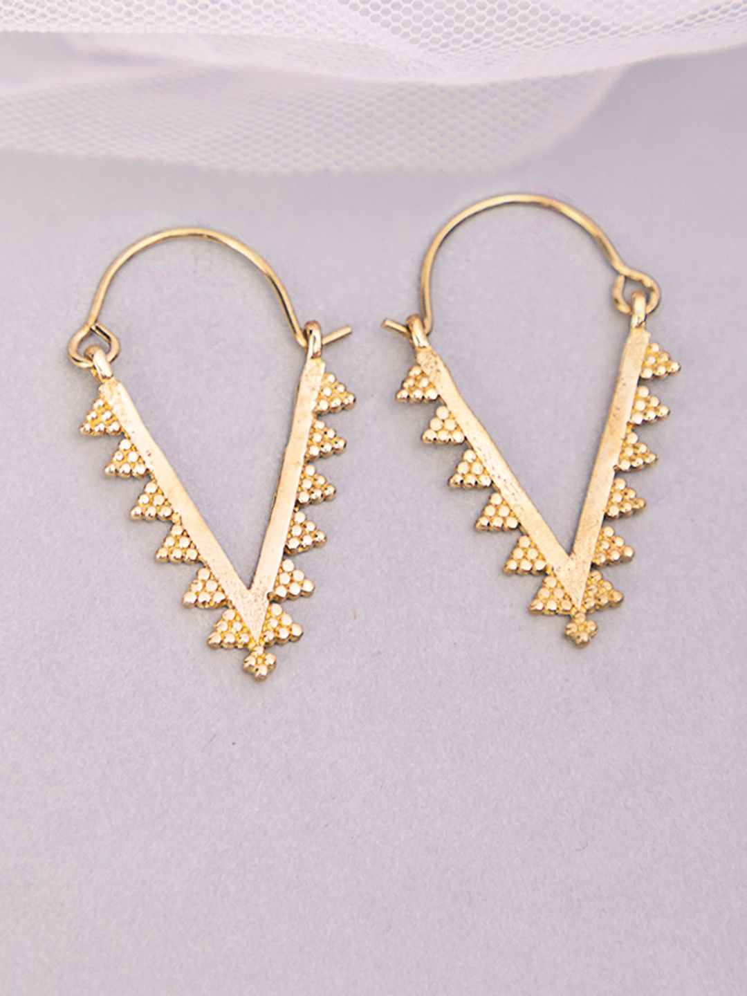 Studio One Love Brass-Plated Contemporary Hoop Earrings