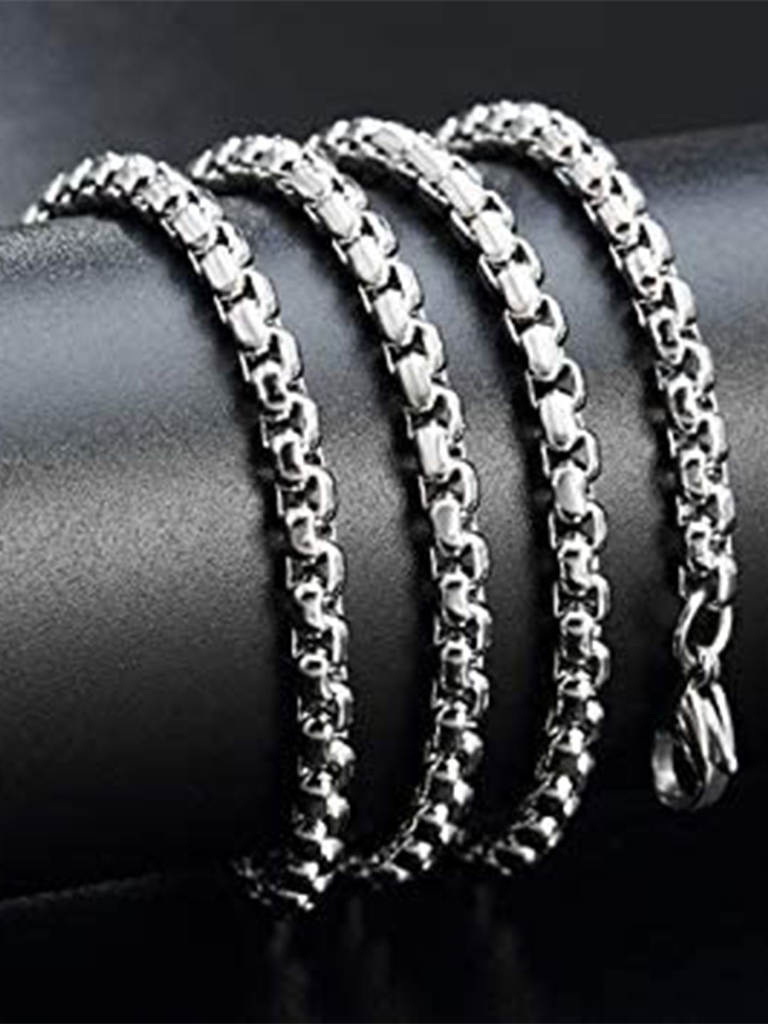 VIEN Men Silver-Plated Box Chain