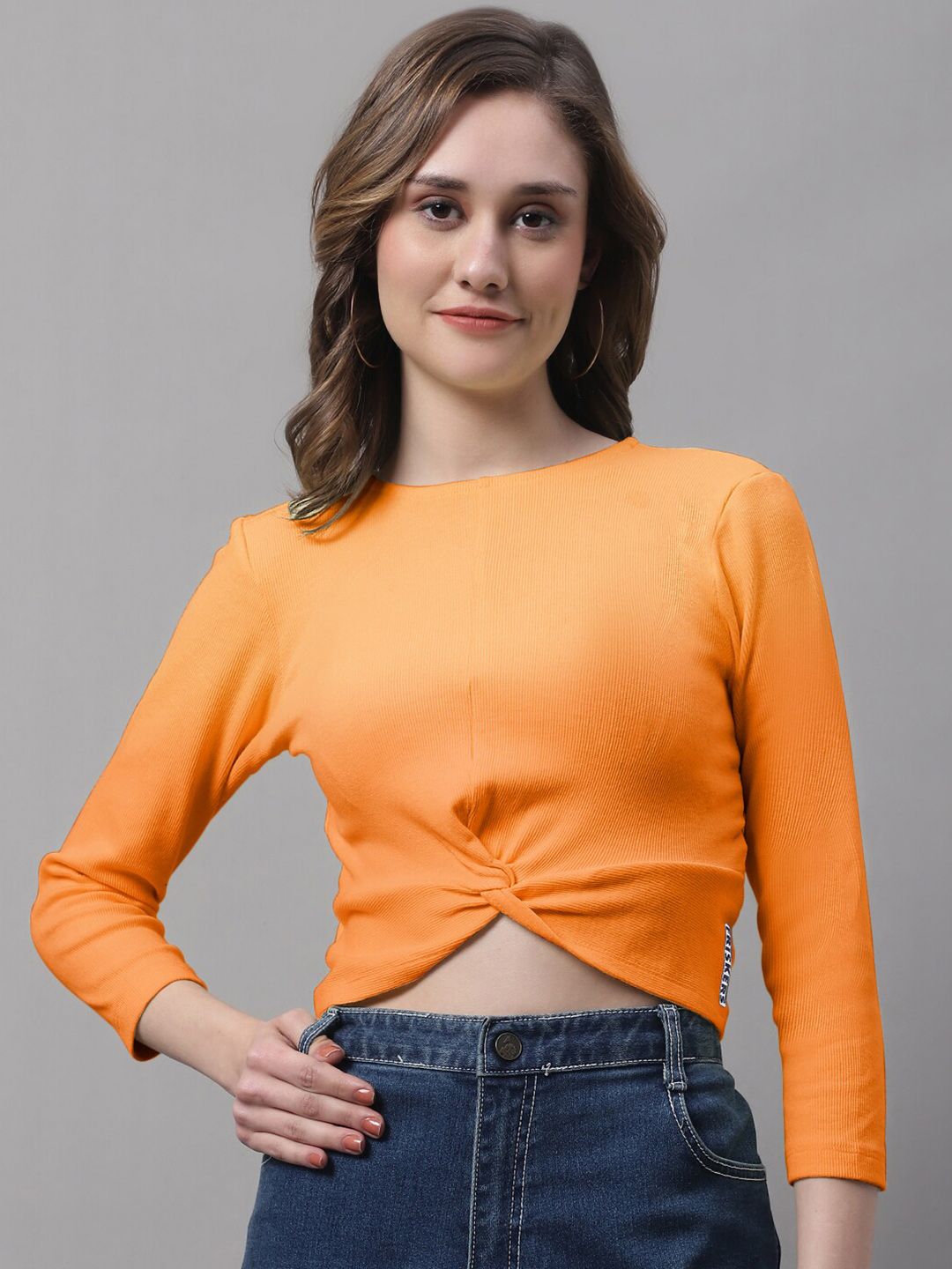 FBAR Front Twist Crop Cotton Top