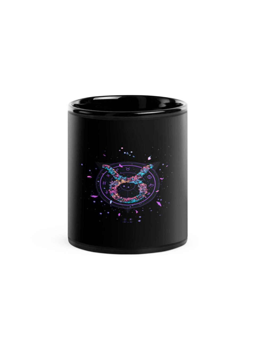 RISH Hansraj Name Personalised Black Abstract Ceramic Handmade Mug-325ml
